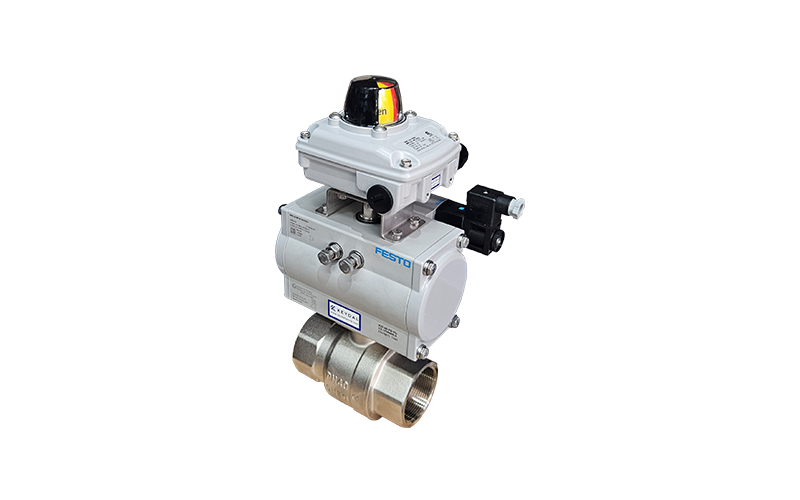 2 Parçalı Tepe Flanşlı Pirinç Küresel Vanalar 4 Pirinç Küresel Vana Festo Aktüatörlü