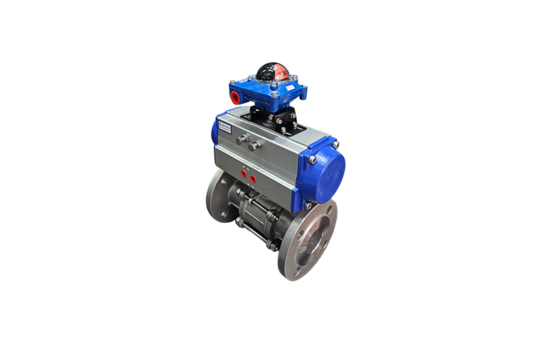 3 Parçalı Flanşlı Küresel Vana Pnömatik